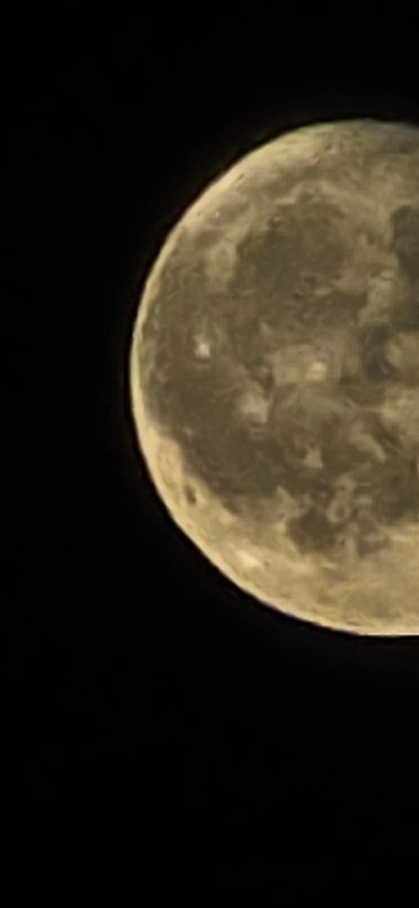 Moon photographed over Burgas, craters and maria visible