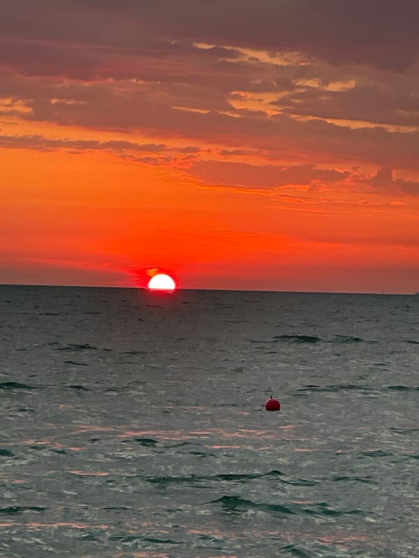 Sunset observed over Black Sea in Sochi, Russia