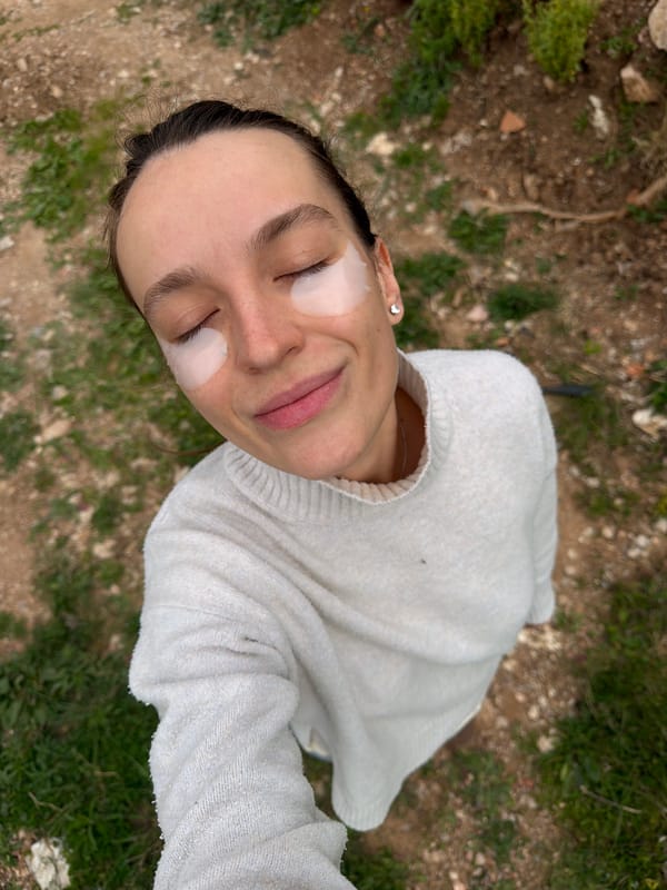 Woman in skincare patches spotted around Budva, Montenegro