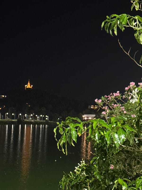 Ko Samui waterfront promenade and night market after dark
