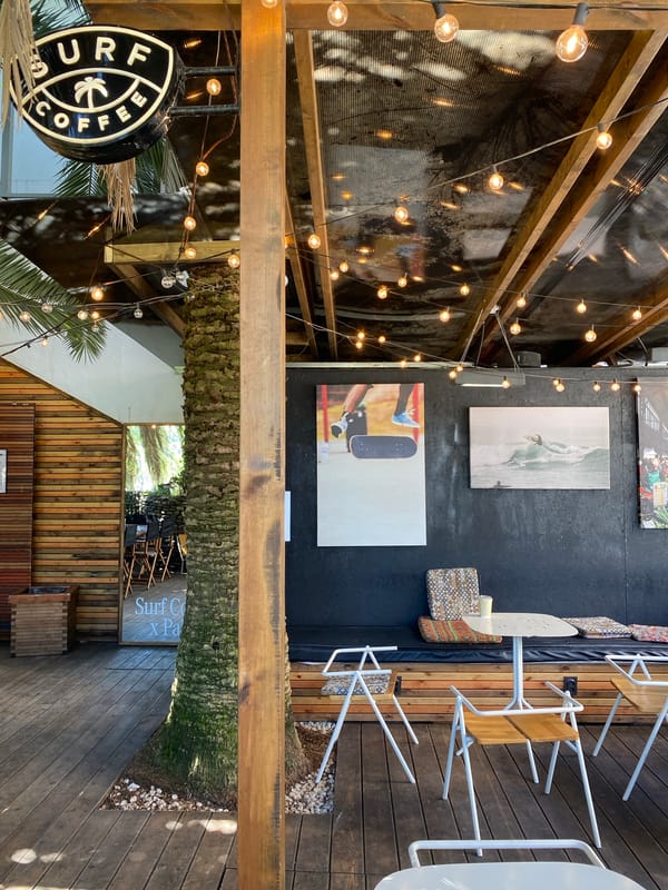Morning visit documented at surf-themed cafe in Sochi, Russia