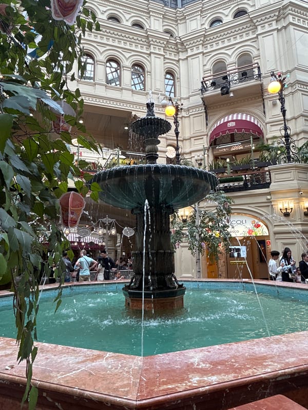 Morning visit across Red Square and GUM's grand arcades