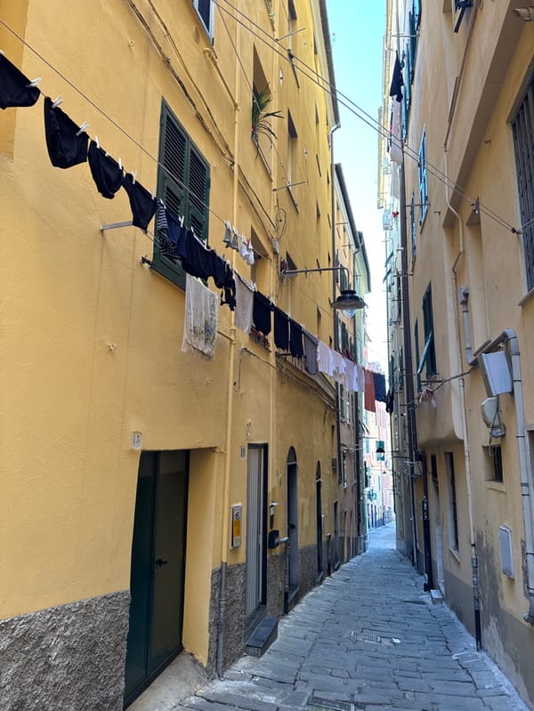 Historic alleyway documented in Genoa's old city center