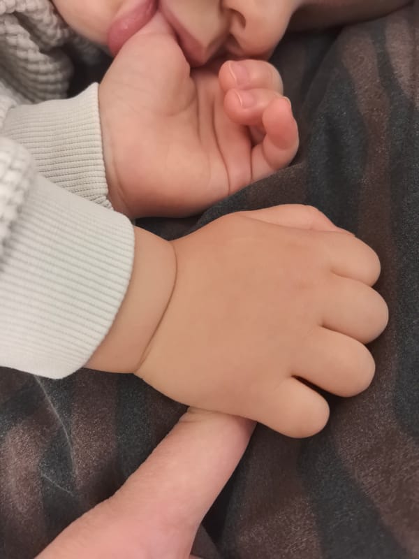 Morning moments: baby's touch and breakfast in Stara Zagora