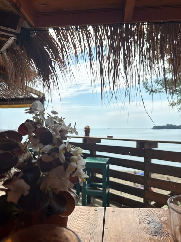 Lazy morning at a thatched beachfront bar in Tsarevo