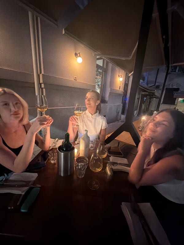 Evening drinks and dinner at a Belgrade outdoor restaurant