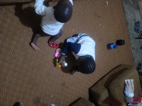Children's quiet evening moments captured in home setting