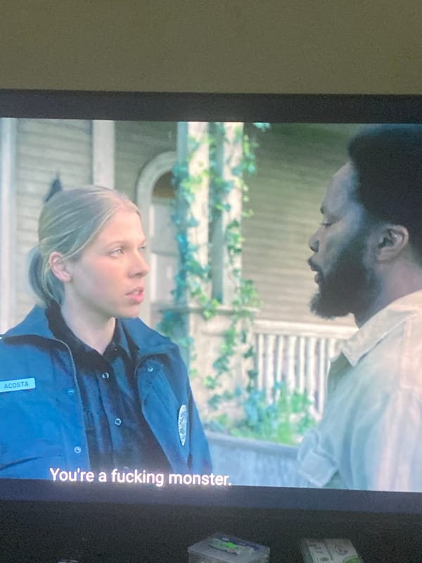 Screen in Abuja shows woman named Acosta with accusatory expression
