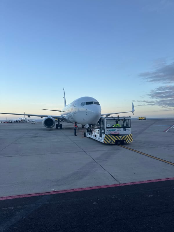 Jet2 Boeing 737 undergoes pushback operations at Tenerife South