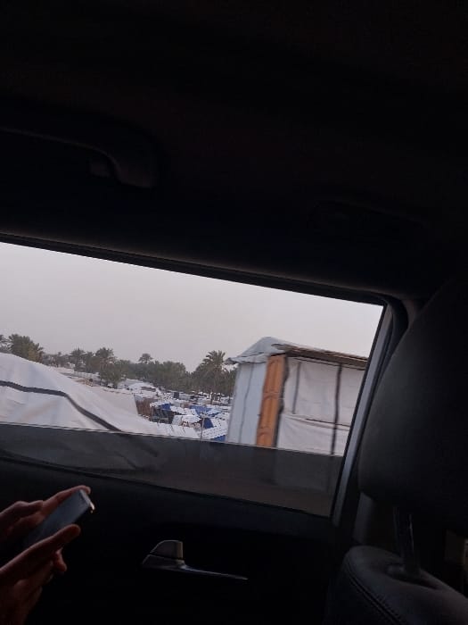 Witness documents temporary settlement scenes in Al-Mawasi Gaza area