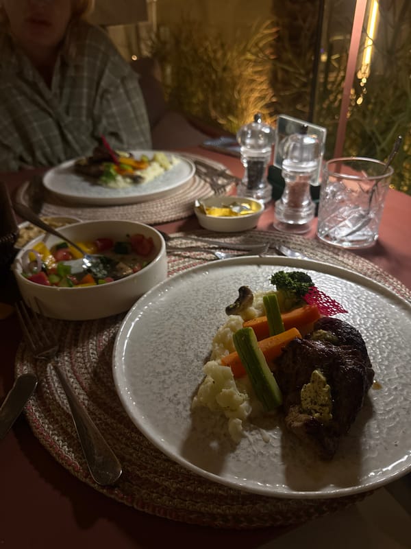 Woman enjoys outdoor dining and lounging in El Gouna
