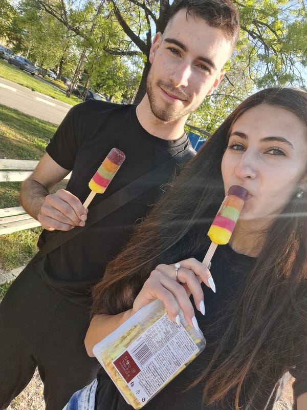 Young adults enjoy casual afternoon moments in Bulgarian village