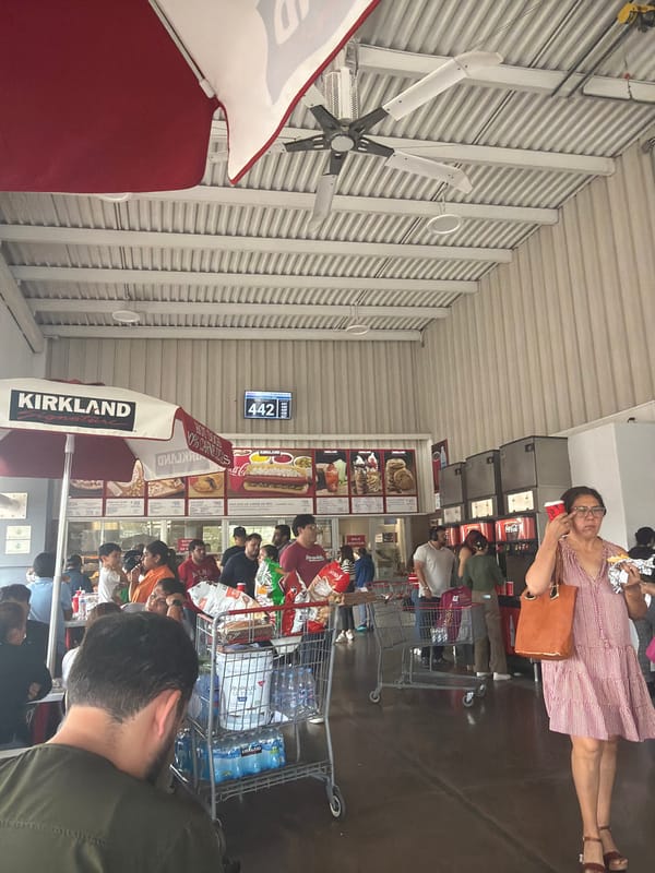 Costco warehouse interior documented in Puebla, Mexico