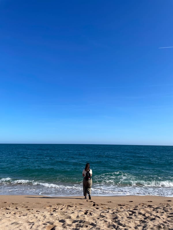 Sunny afternoon beach visit with gelato in Canet de Mar