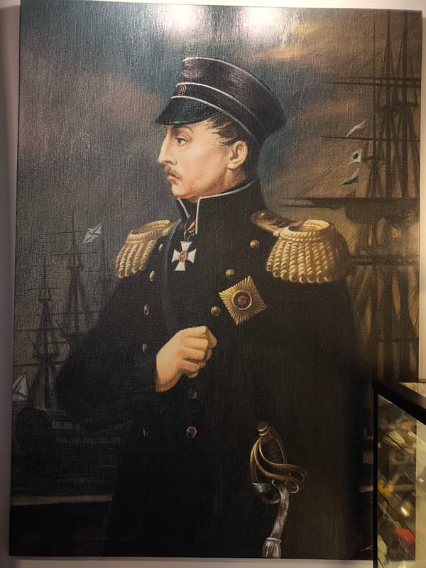Indoor venue with military portraits documented in Smolensk