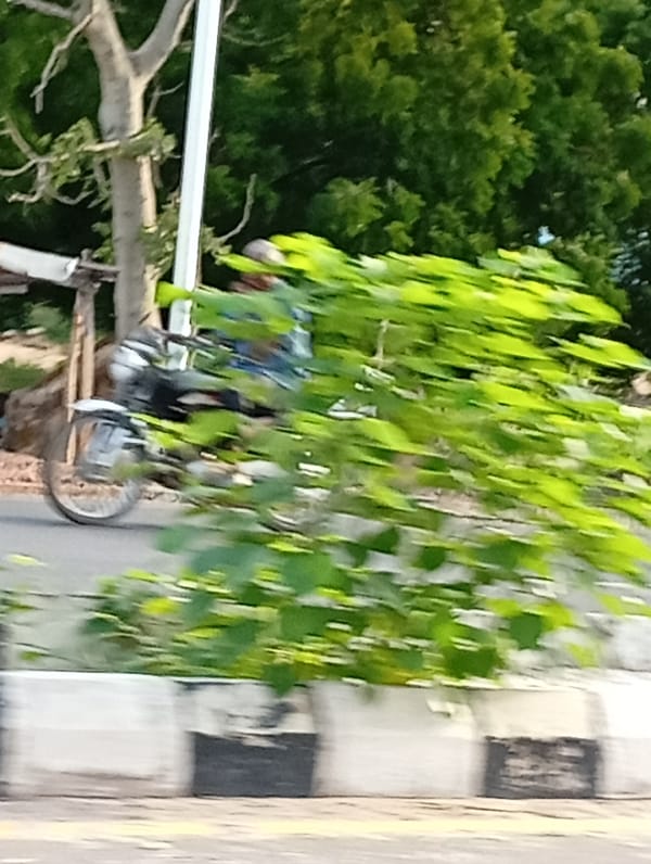 Morning commute captured on Lokoja roads: motorcycle, pedestrian traffic