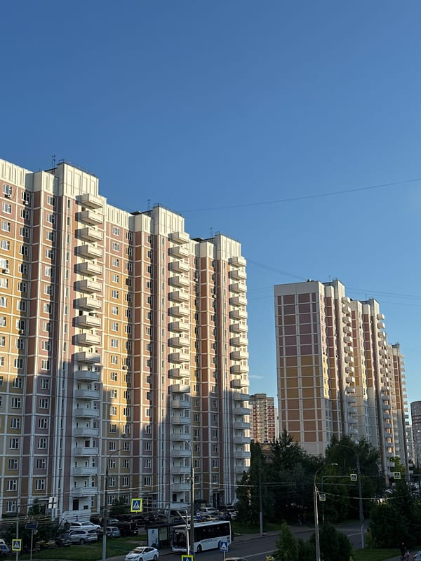 Sunny afternoon in a Podolsk apartment district