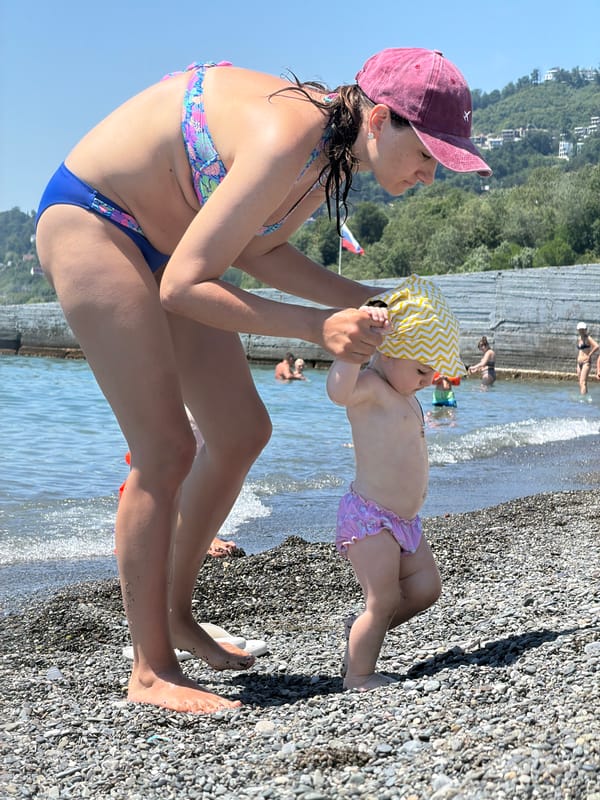 A busy summer morning at Sochi's Black Sea beach