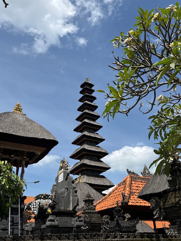 Morning tourist activity recorded at Mengwi temple and local businesses