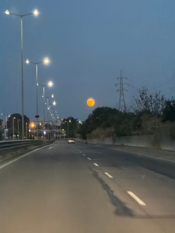 Night drive through the outskirts of Burgas, Bulgaria