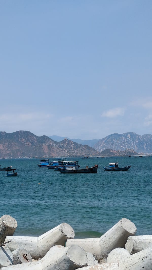 Morning coastal scene documented in Phan Rang Vietnam