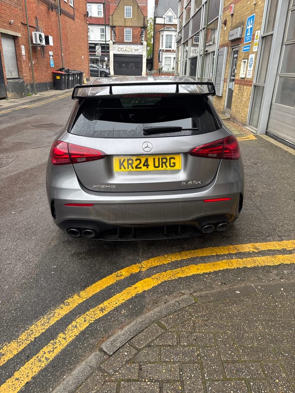 Mercedes parked on double yellow lines in London