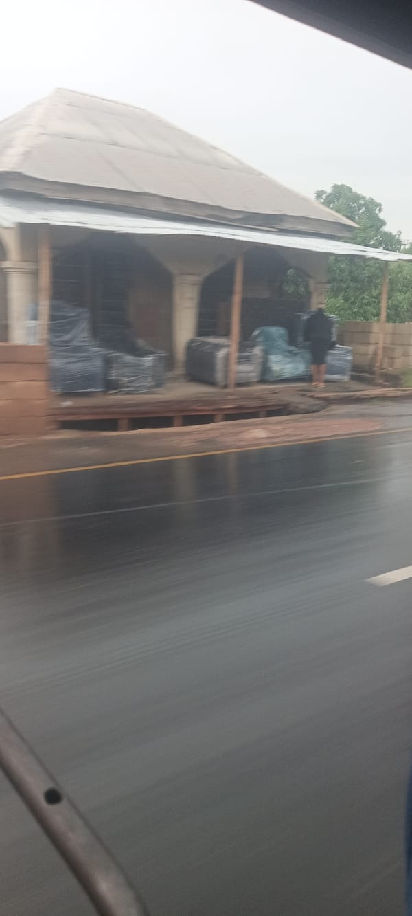 Furniture store operates along street in Akoli Imenyi, Nigeria