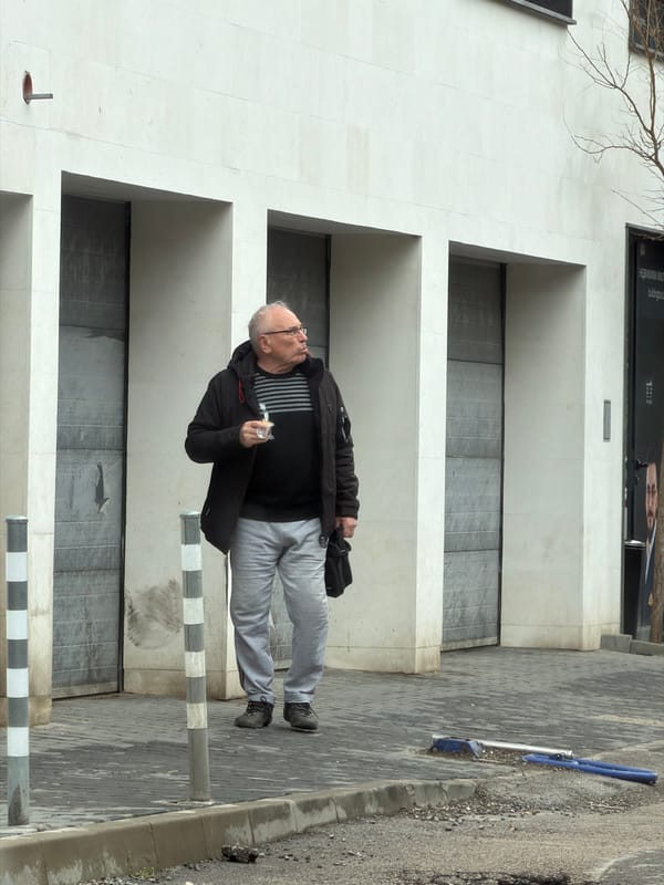 Morning street life and casual moments documented across Sofia