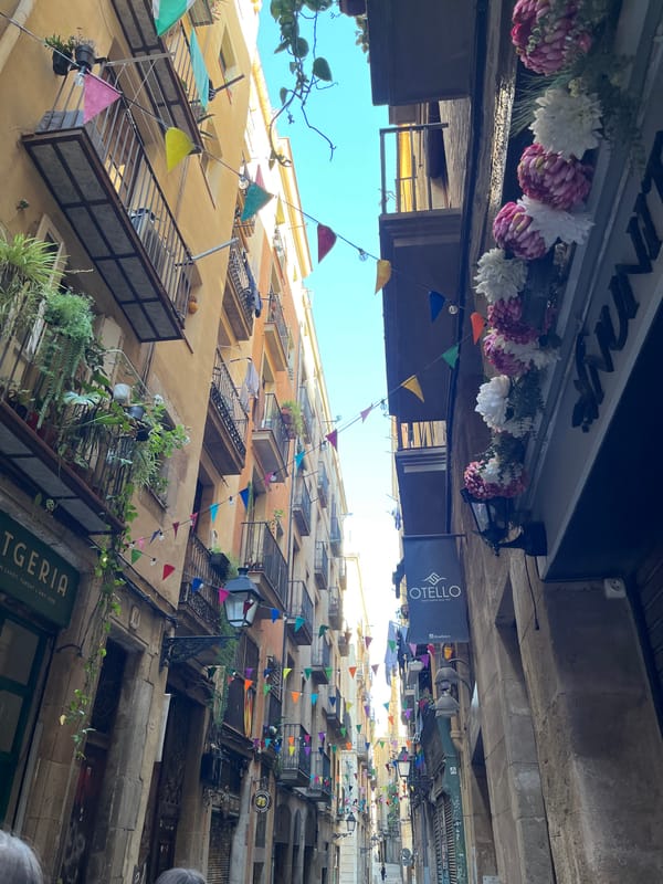 Morning walk captures Barcelona's Gothic quarter and Santa Maria basilica