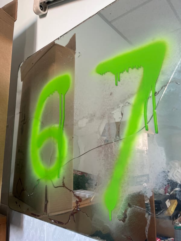 Vandalized mirror found with green graffiti in Nova Zagora