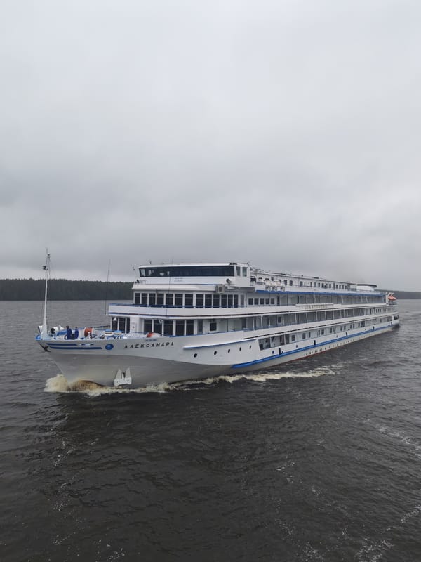 Cruise ship Aleksandra spotted navigating Russian waters near Topornya