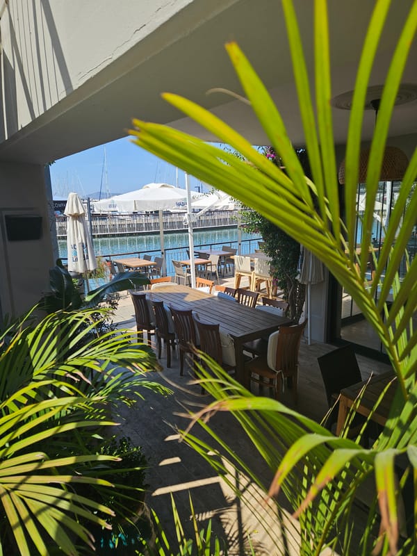 Bodrum marina and town center on a sunny morning