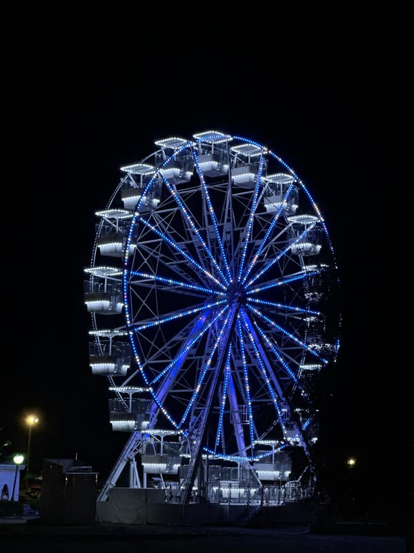 Night out in Budva's old town, Ferris wheel and all