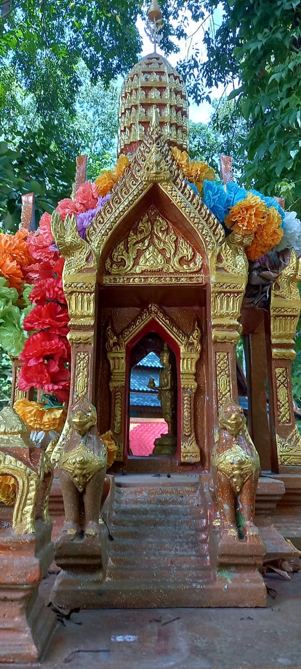 Buddhist temple grounds and statues documented in Thailand