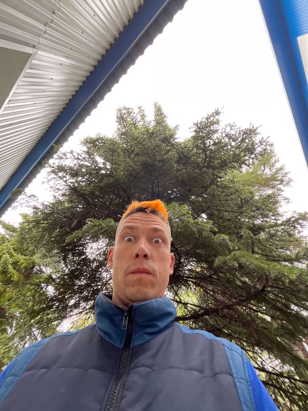 Man Takes Surprised Selfie Outdoors in Chaikovsky, Russia