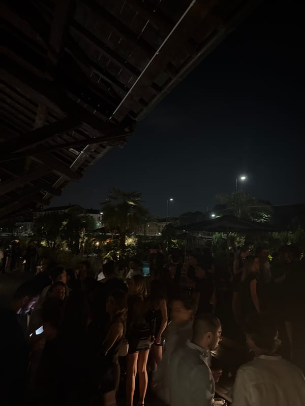 Nighttime outdoor gathering draws crowds in Milan