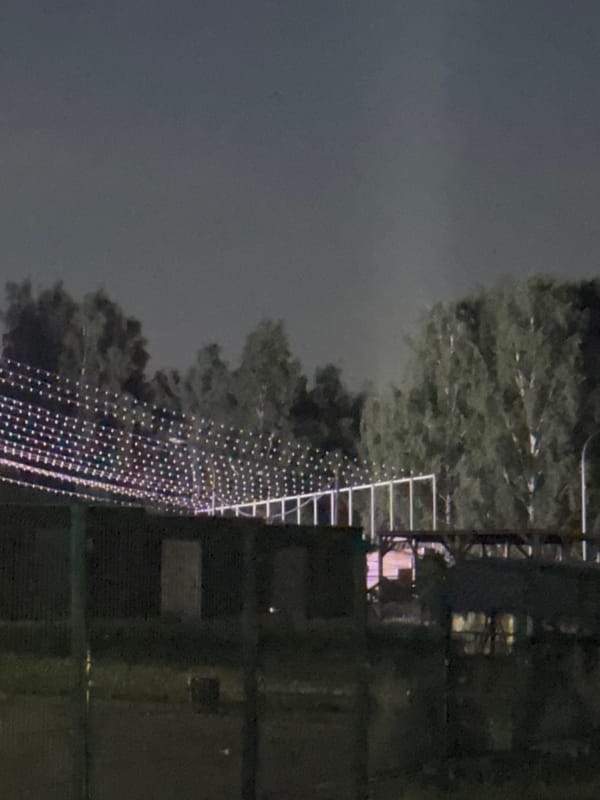Nighttime documentation of illuminated Izhevsk recreational district captured