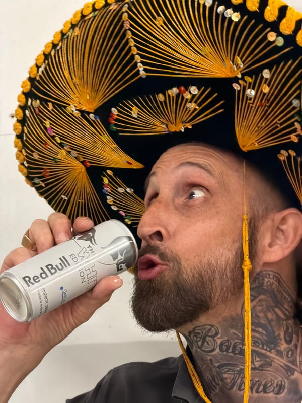 Warehouse full of quirky decor, taxidermy, and Red Bull cans