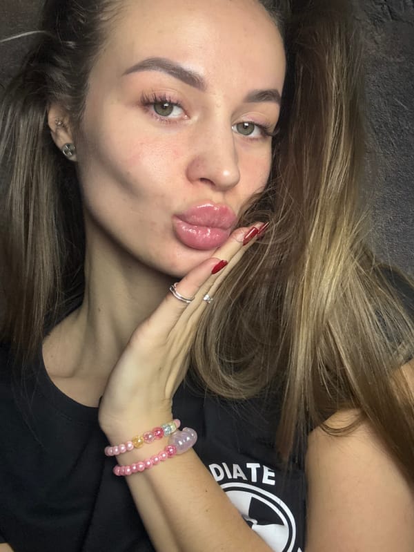 Woman creates social media content in Kyiv apartment