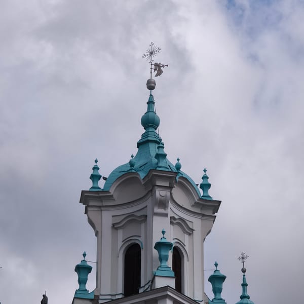 Church turret documented in Hrodna, Belarus