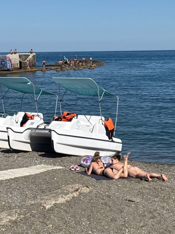 Lazy summer beach day on the Alushta coast