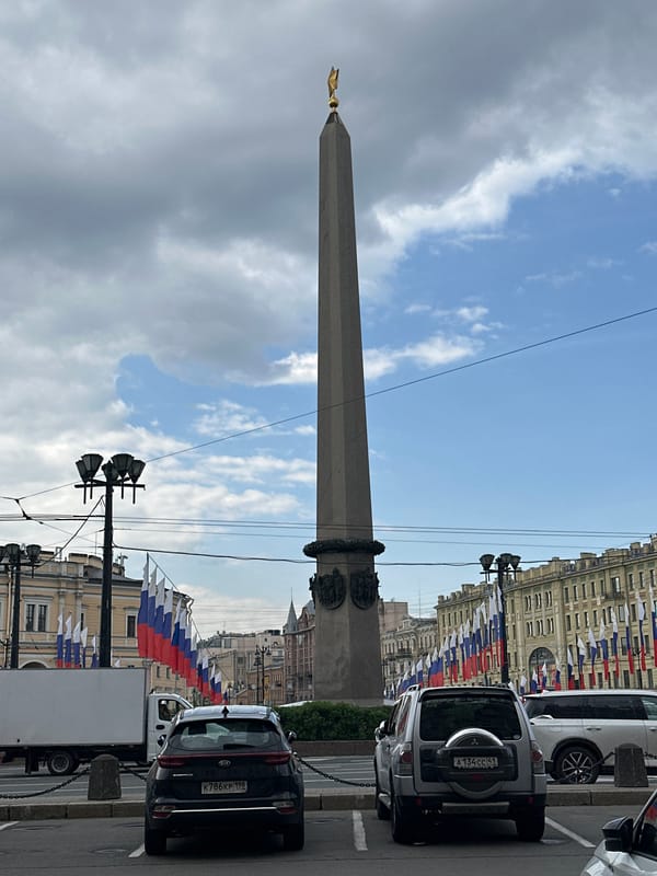 Morning street life documented across Saint Petersburg city center