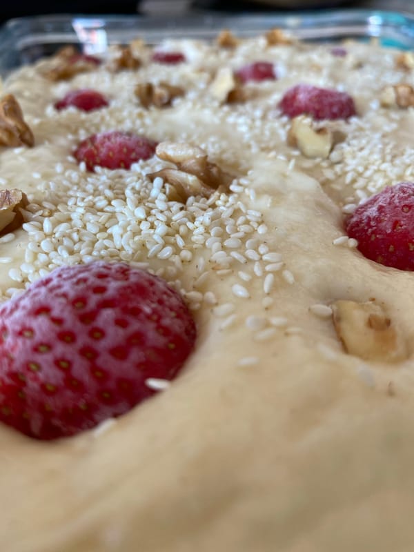 Baking elaborate fruit and nut dessert in Bílina