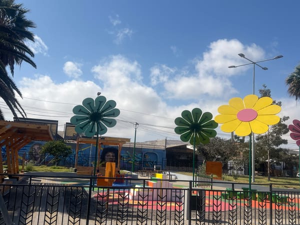 Fenced public park space in Arica, Chile