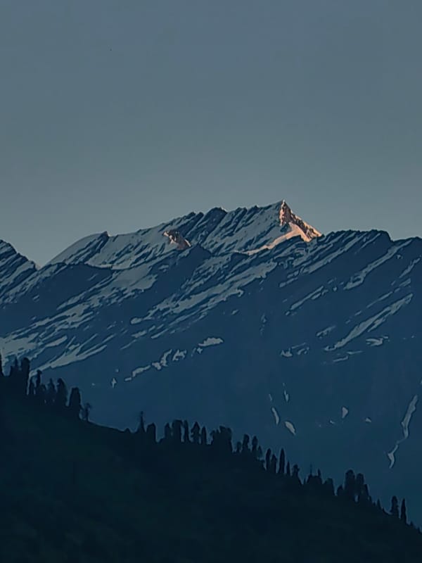 Himalayan peaks at golden hour, Vashisht