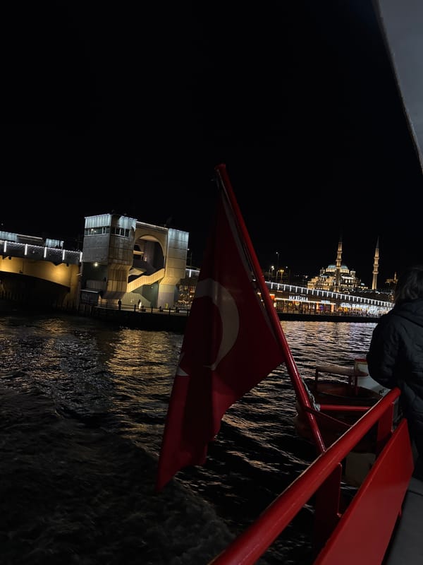 Istanbul skyline and Galata Bridge captured from Beyoğlu district
