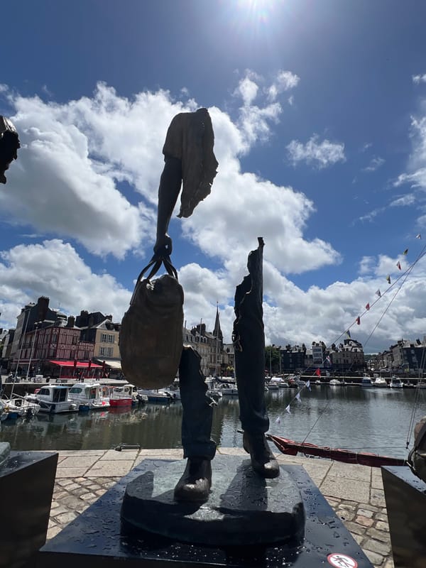 Everyday harbor life documented in Honfleur's Old Port district