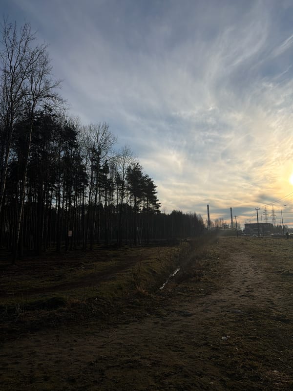 Industrial landscape with clouds observed in Murino, Russia