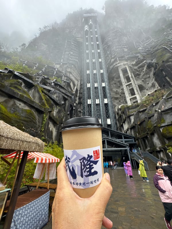Tourists ride glass cliff elevator in China's Wulingyuan area