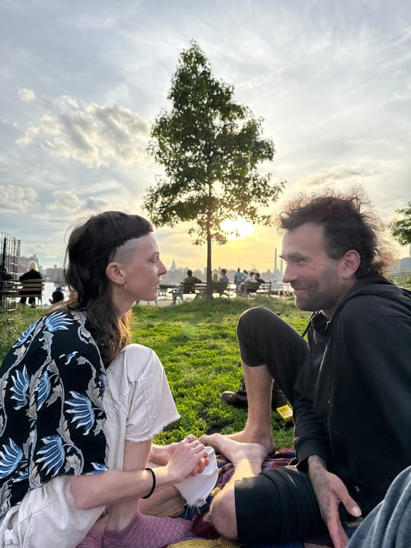 Couple shares intimate moment on park blanket in NYC